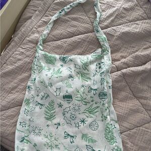 Free people 2024 Green and White tote bag